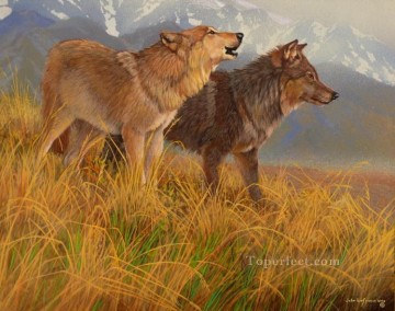 Wolf Painting - shades of wolves